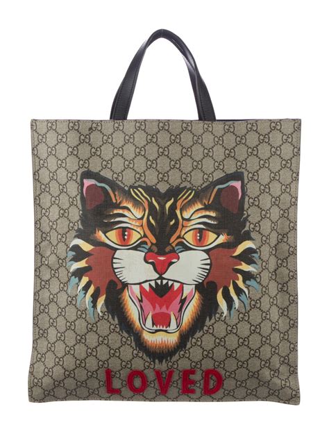 gucci angry cat tote|Gucci angry cat resale.